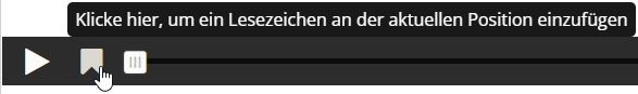 Screenshot des Editors: Links unten befindet sich ein Lesezeichen-Symbol für das Einfügen von Lesezeichen