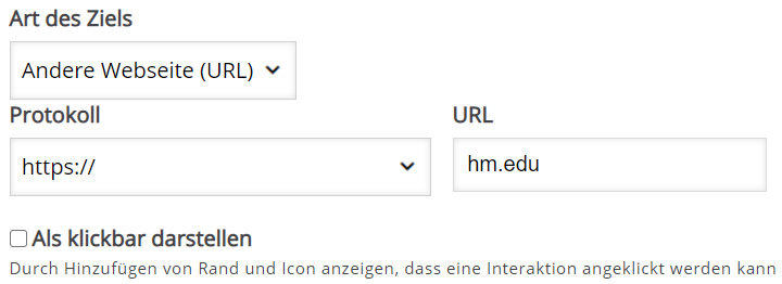 Gehe bei Klick zu - Webseite